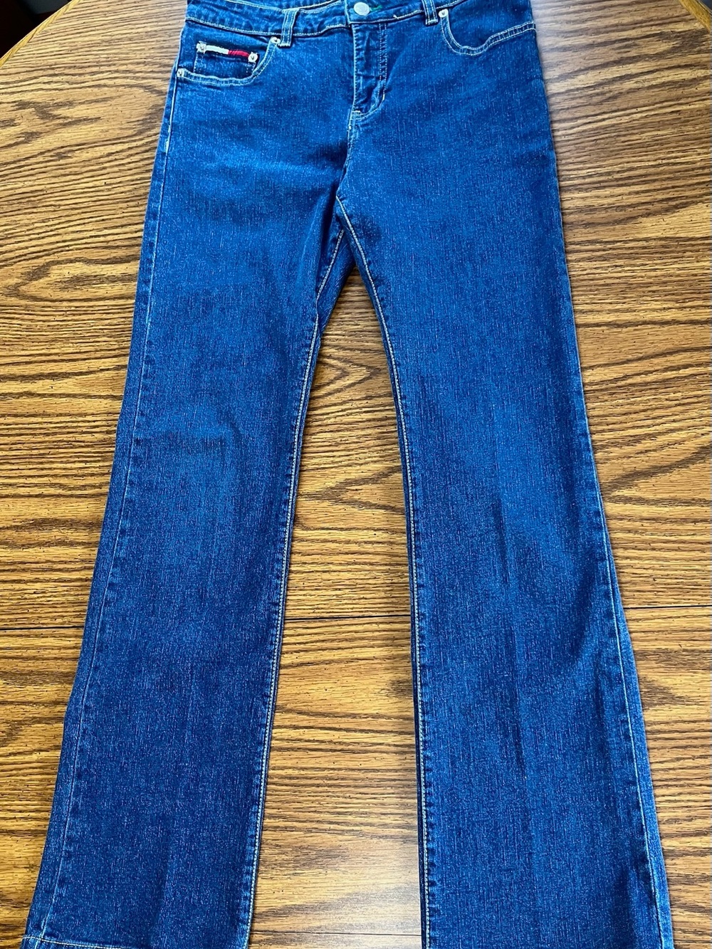 Y2K Tommy Hilfiger Bootcut Blue Jeans Size 9 x 32 Inseam Med. Wash